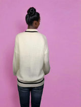Preppy Vanilla Oversized Sweater