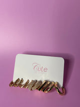 Five Pairs Glamorous Hoop Earrings