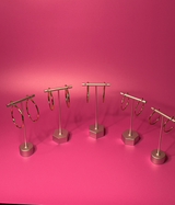 Five Pairs Golden Hoop Earrings