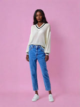 Preppy Vanilla Oversized Sweater