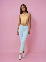 Sweet Caramel Knit Vest Sweater