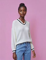 Preppy Vanilla Oversized Sweater